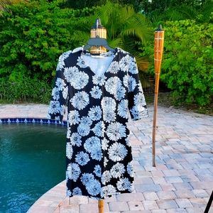 Aryeh Black & White Flower Print Dress